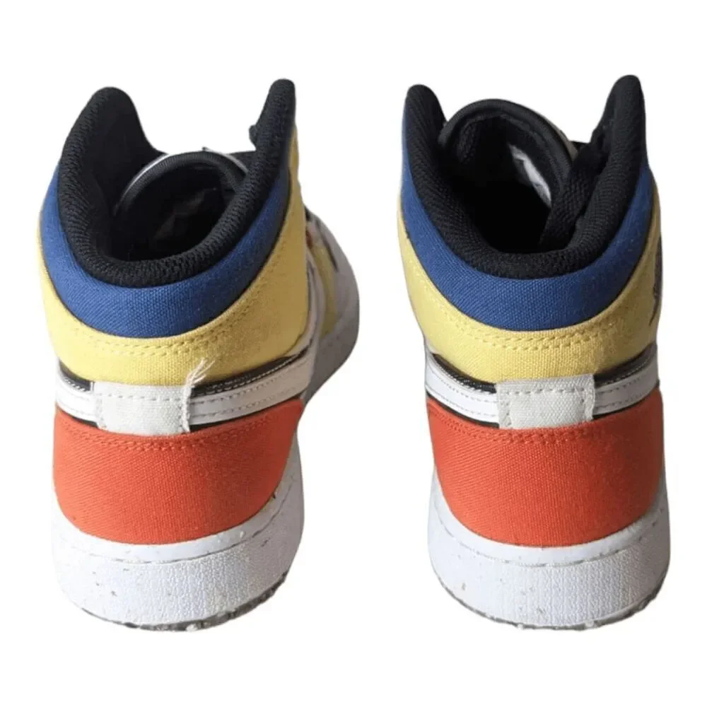 NIKE Air Jordan 1 Mid 'Multi Color Canvas' GS Size 6Y